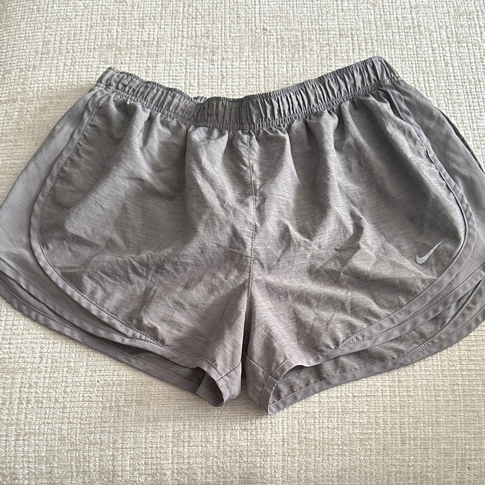 Nike Dri-FIT Tempo Running Shorts Light Gray Heather Mesh Panels Size L